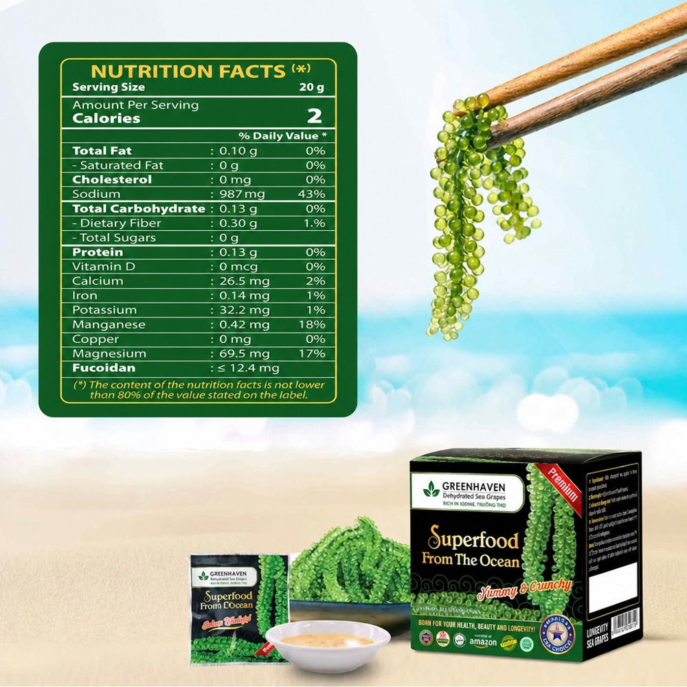 Greenhaven Dehydrated Sea Grapes - 6 Packs